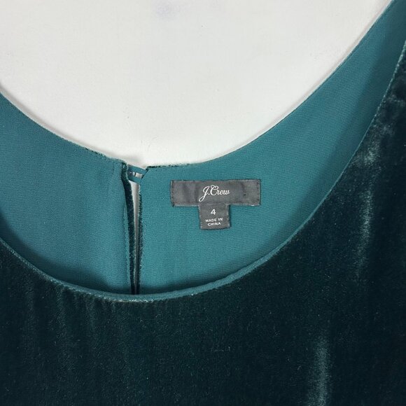 J.Crew Dark Green Velvet Tank Top Layer Holiday Festive Size 4 Women's - Picture 3 of 3